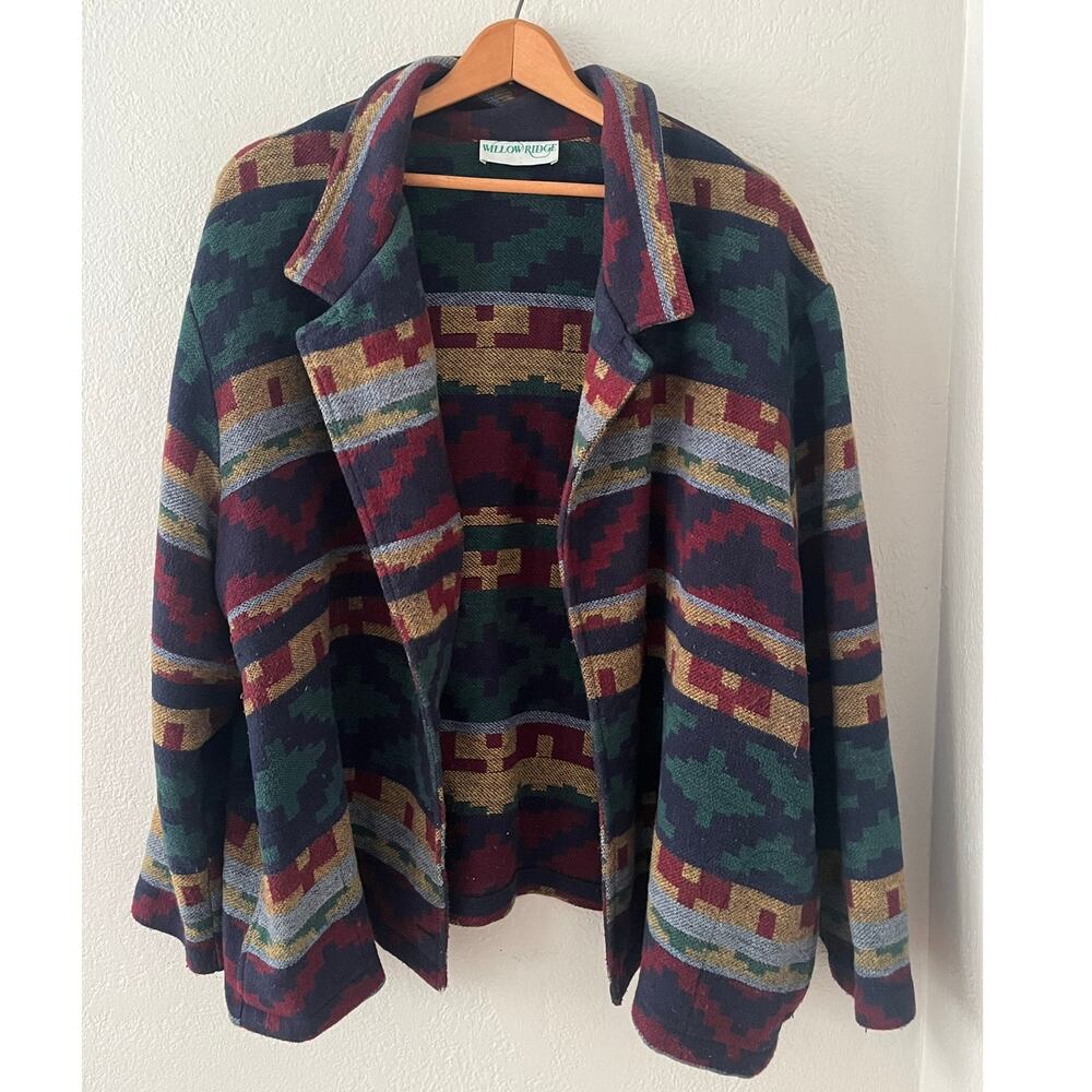 Women's Willow Ridge Wool Blend Coat Jacket Southwest Boho Vintage 90s Plus Size